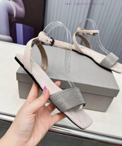 Brunello Cucinelli B C sandals are now available in new stylesImported cashmere fabric with r28x3qgy
