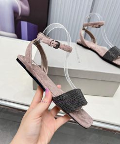 Brunello Cucinelli B C sandals are now available in new stylesImported cashmere fabric with ibufo5vb