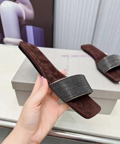 Brunello Cucinelli B C sandals are now available in new stylesImported cashmere fabric with bljc7rje