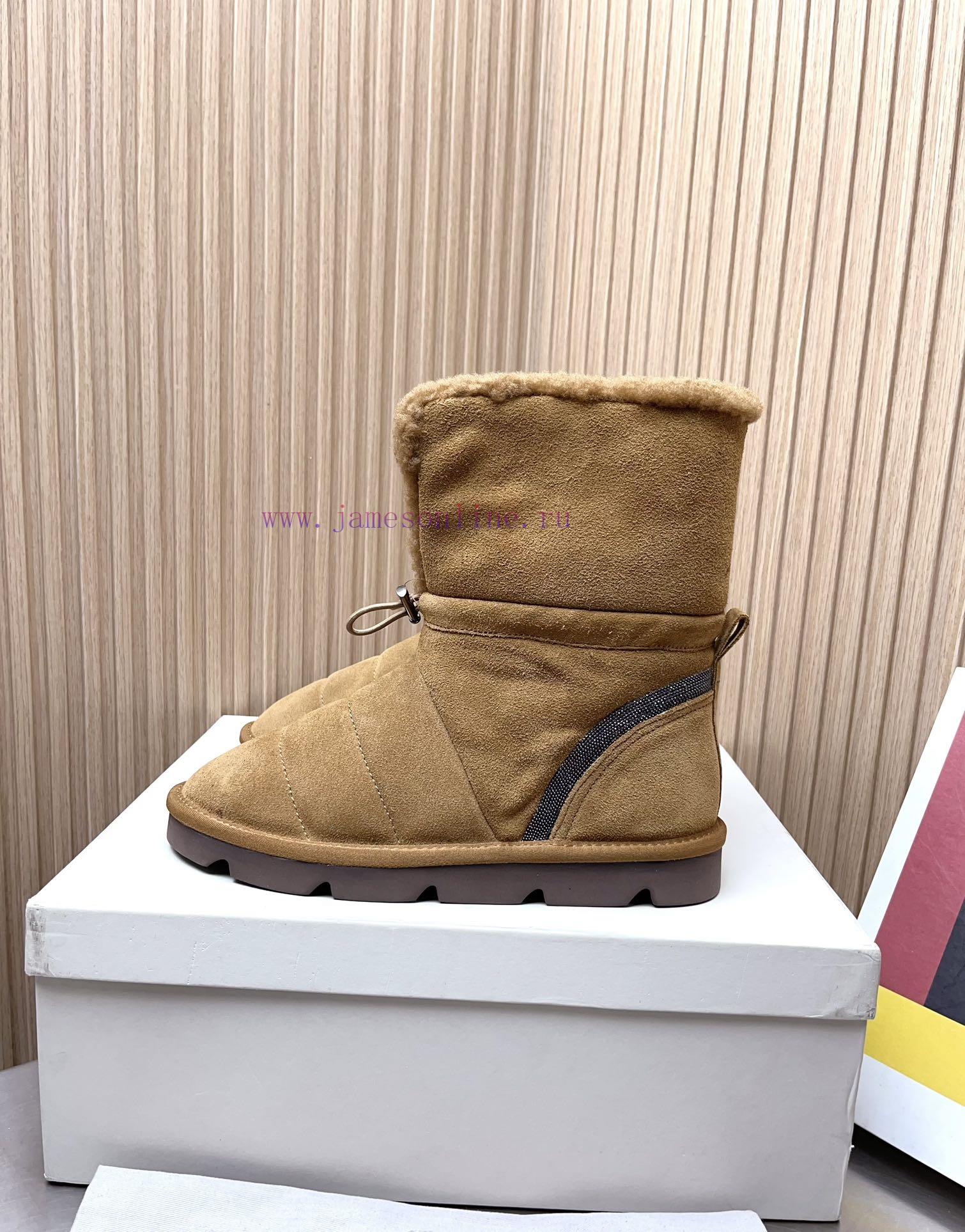 Top tierBrunello Cucinelli 24ss Winter New Snow Boots Lamb Bun BootsBC has an authentic Ital3g9rlf94 - Image 2