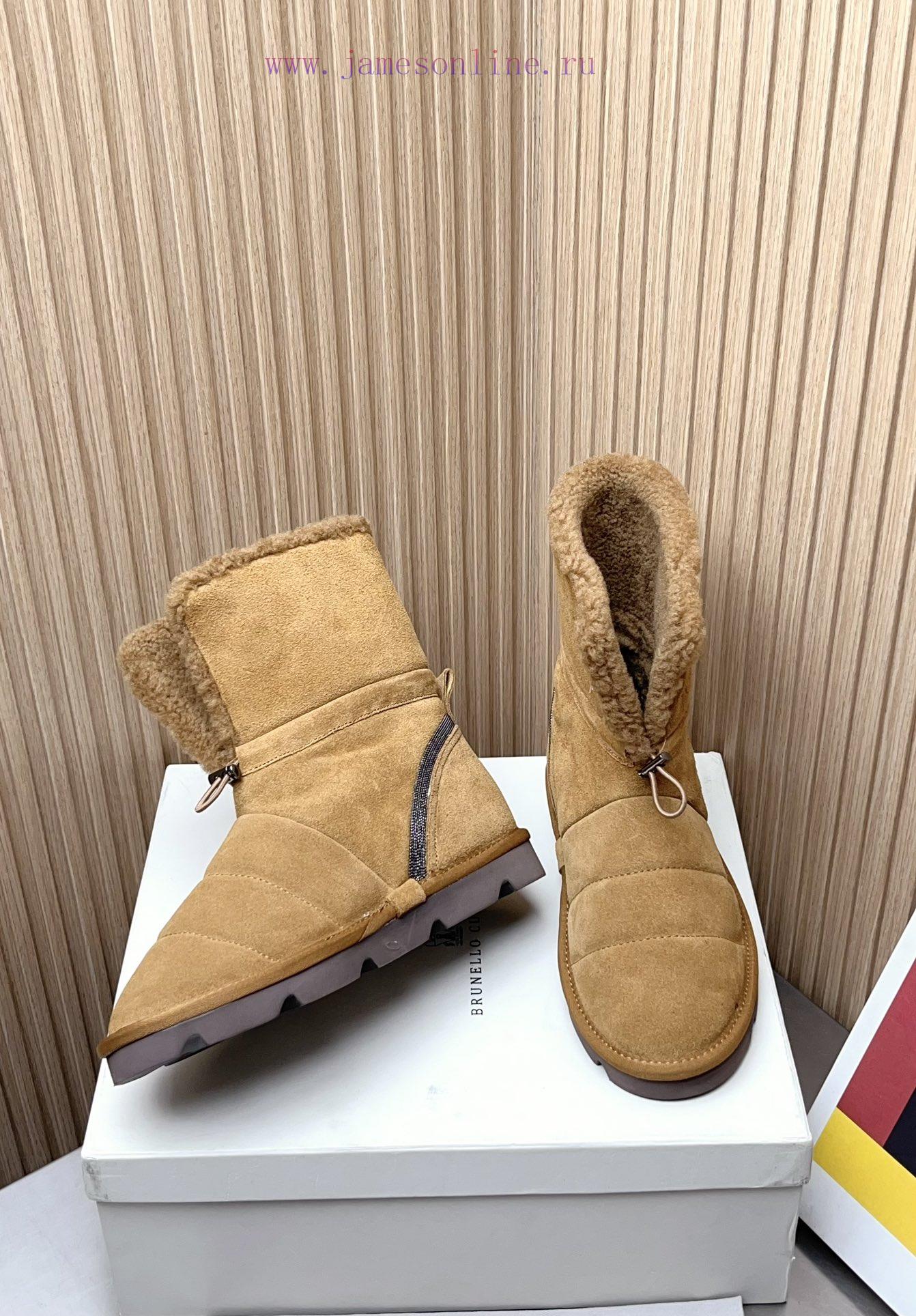 Top tierBrunello Cucinelli 24ss Winter New Snow Boots Lamb Bun BootsBC has an authentic Ital3g9rlf94 - Image 5