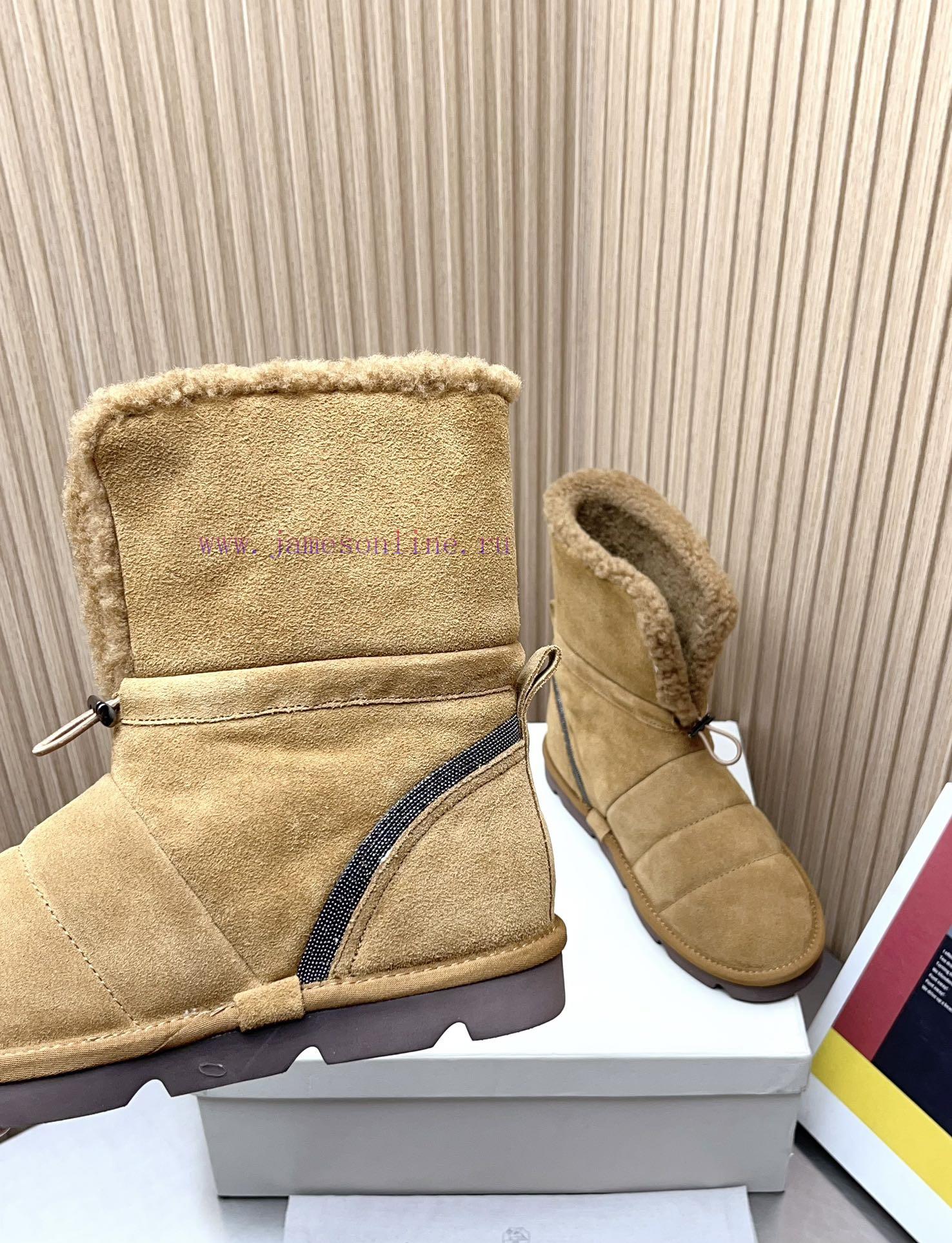 Top tierBrunello Cucinelli 24ss Winter New Snow Boots Lamb Bun BootsBC has an authentic Ital3g9rlf94 - Image 6