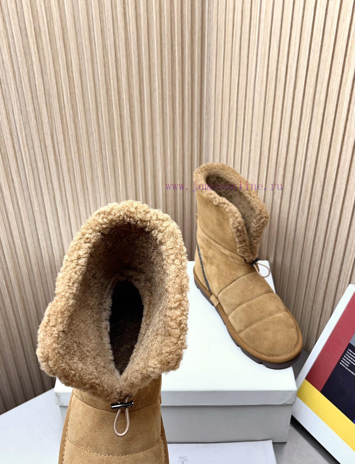 Top tierBrunello Cucinelli 24ss Winter New Snow Boots Lamb Bun BootsBC has an authentic Ital3g9rlf94 - Image 7