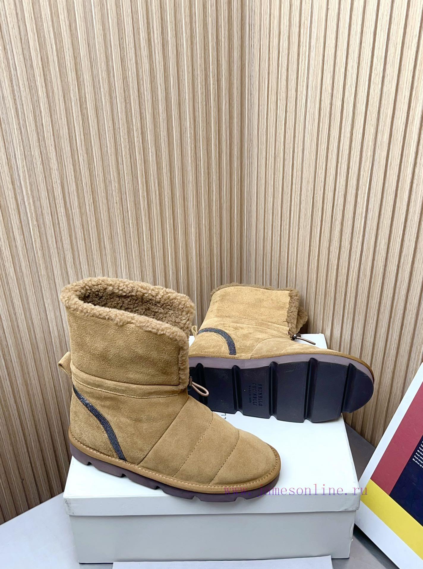 Top tierBrunello Cucinelli 24ss Winter New Snow Boots Lamb Bun BootsBC has an authentic Ital3g9rlf94 - Image 9