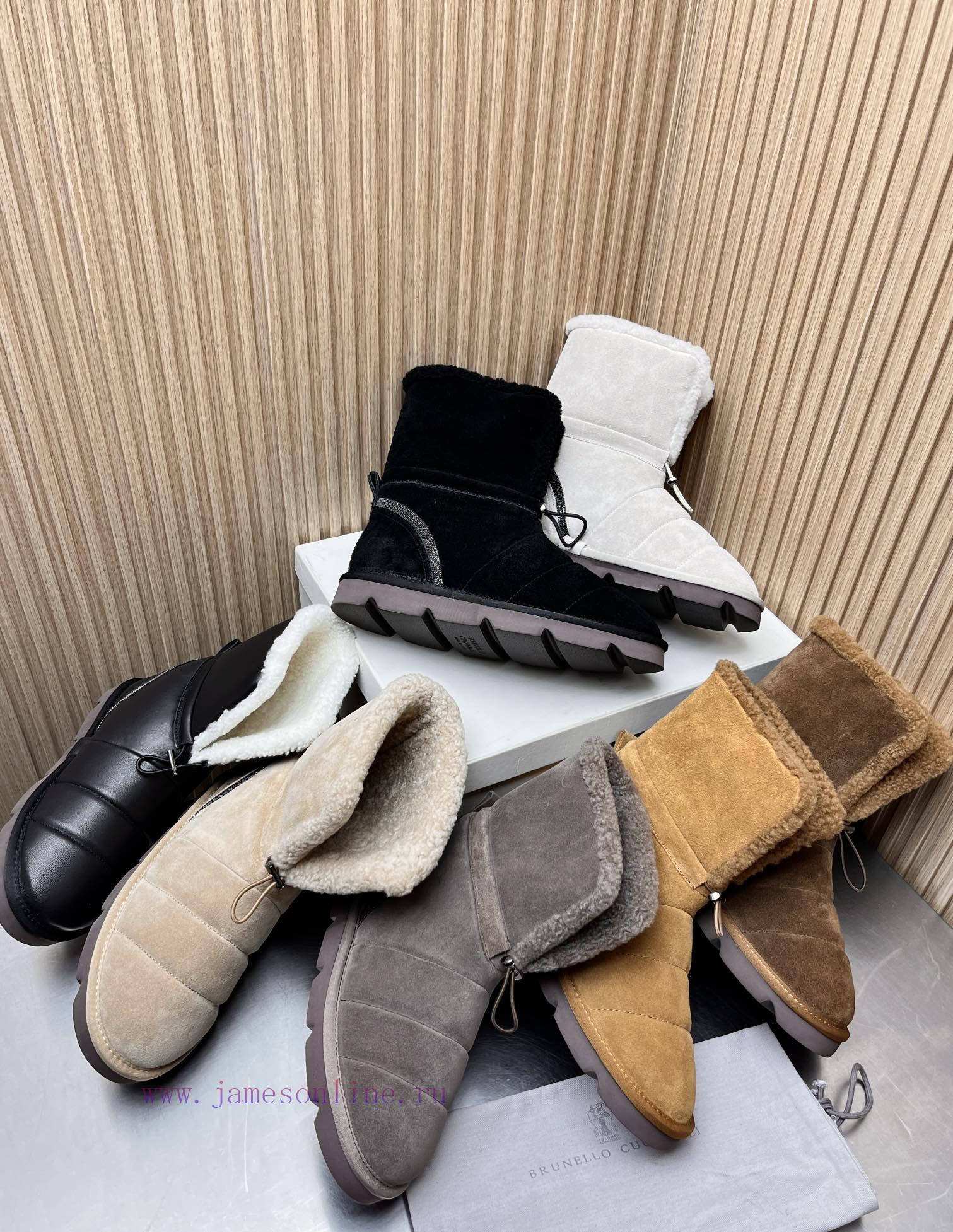 Top tierBrunello Cucinelli 24ss Winter New Snow Boots Lamb Bun BootsBC has an authentic Ital3g9rlf94 - Image 10