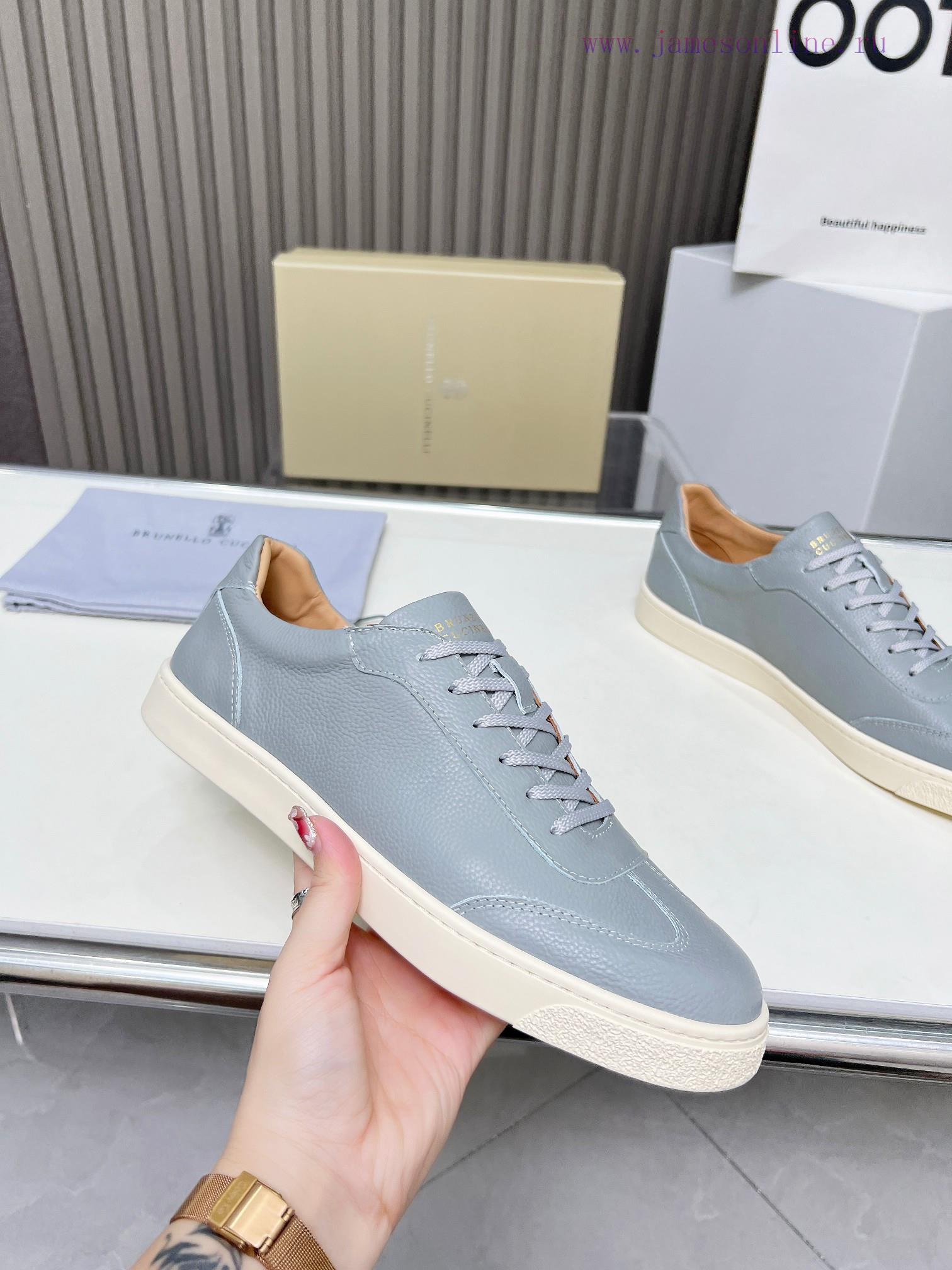 BrunelloCucinelli 🦁 Top Four Seasons Classic Lace Skateboarding Shoes Casual ShoesPrecious i4c7g0xbt - Image 3