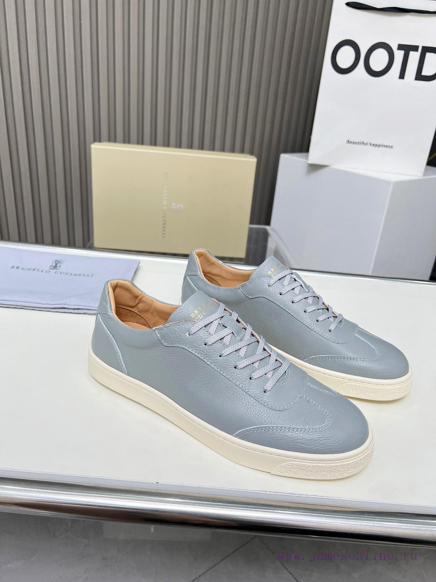 BrunelloCucinelli 🦁 Top Four Seasons Classic Lace Skateboarding Shoes Casual ShoesPrecious i4c7g0xbt - Image 5