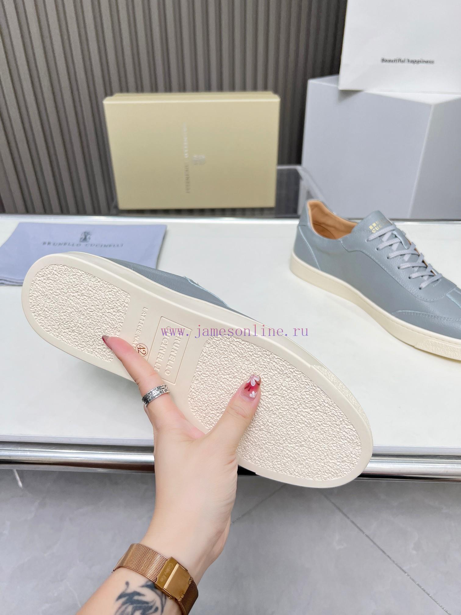 BrunelloCucinelli 🦁 Top Four Seasons Classic Lace Skateboarding Shoes Casual ShoesPrecious i4c7g0xbt - Image 9