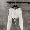 ZT61071 Chanel 25Ss Spring/Summer New Heavy Industry Hollow Out Back Short Long Sleeve Top | YB 7lsesuro