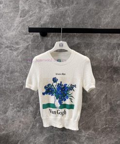 ZT61077 Loewe 25Ss Spring/Summer New Iris Texture Short Sleeve Knitted T-shirt | Developed By Y avo17r0e