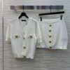 CT77523 Balman 25 Spring/Summer Slim Fit V-neck Knitted Set V-neck Short Sleeve Cardigan+Arm Hu lb0oz5e5