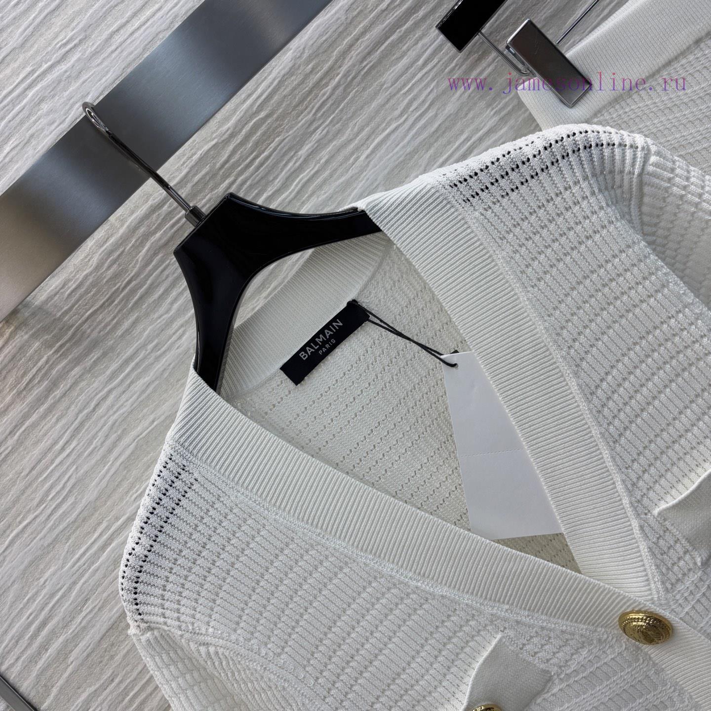 CT77523 Balman 25 Spring/Summer Slim Fit V-neck Knitted Set V-neck Short Sleeve Cardigan+Arm Hu lb0oz5e5 - Image 3