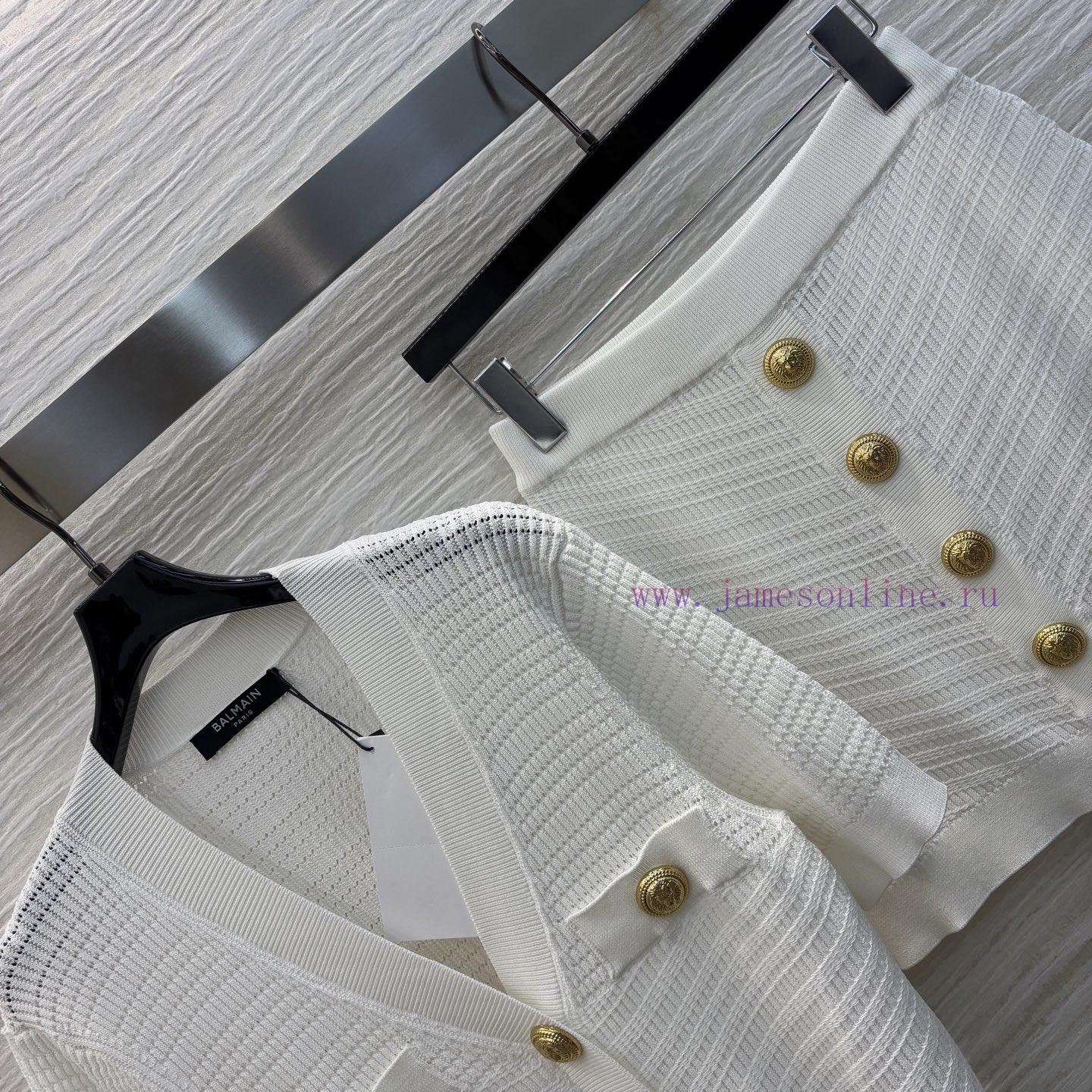 CT77523 Balman 25 Spring/Summer Slim Fit V-neck Knitted Set V-neck Short Sleeve Cardigan+Arm Hu lb0oz5e5 - Image 6