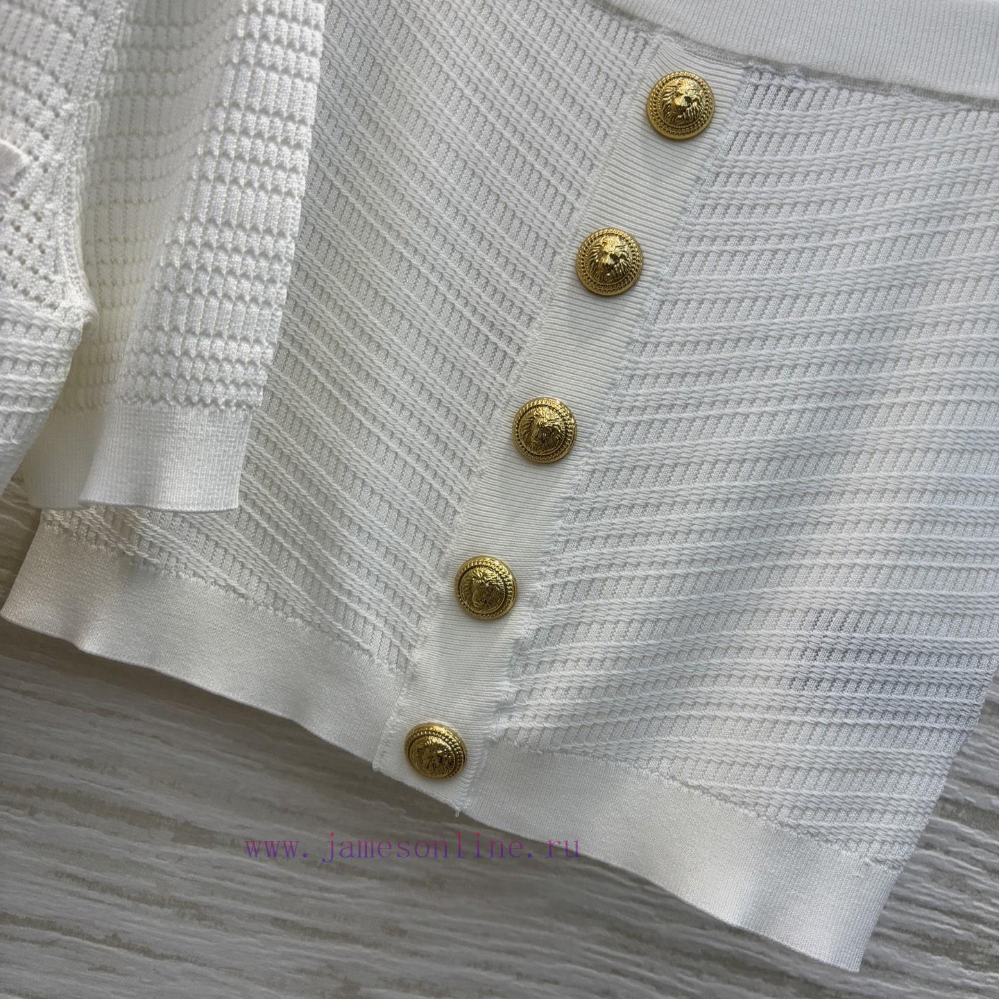 CT77523 Balman 25 Spring/Summer Slim Fit V-neck Knitted Set V-neck Short Sleeve Cardigan+Arm Hu lb0oz5e5 - Image 8