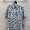CC77531 Dior 25 Children's Fun Printed Silk Short Sleeved Shirt Presents A Hand-painted Flower d0zbq5jq