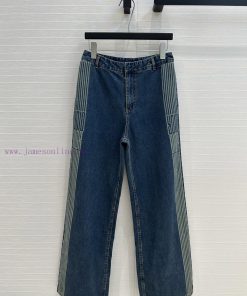 🤞 BK77535 Miss Dior Jacquard Strip Side Straight Leg Jeans Original Custom Retro Original Color cxao3e30
