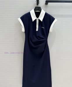 Strongly Recommend BL77536 Miu Collection 25 Spring/Summer New Product Color Contrasting Polo C m6976p6o