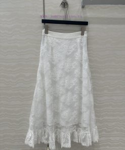AB77551 Miss Dior French Lace Long Half Skirt With Eyelash Positioning Lace Lace Heavy Industry ideky8ju