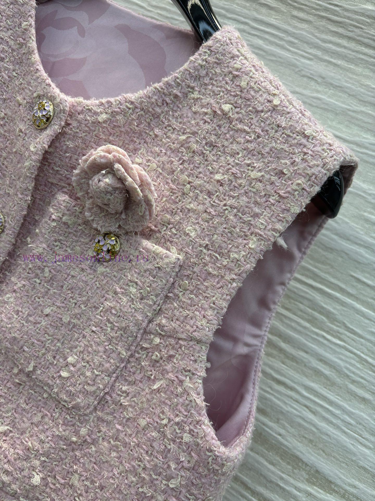 CT77552 Chanel Style 25 Early Spring New Item Socialite Style Woven Set Round Neck Vest+skirt L alr3iq0a - Image 7