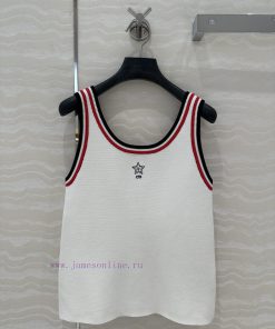 AT77565 Miss Dior Tennis Sport Knitted 🧶 Tank Top Temperament U-neck Slim Fit Versatile And Not aputl3n9