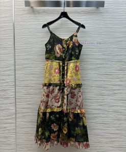 CL77569 Valentino 25 Spring/Summer Ethnic Style Layered Suspender Design Dress Super Beautiful 68h8pbea