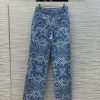 CK77575 Dior 25 Early Spring New Collection Blue And White Porcelain Butterfly Flower Denim Str 8hfwo0rx