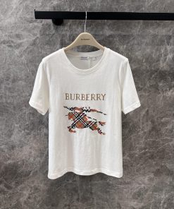 ZT61085 Burberry 25Ss Spring/Summer New Knight Warrior Embroidered Round Neck Short Sleeve T-sh f6fdqjrk