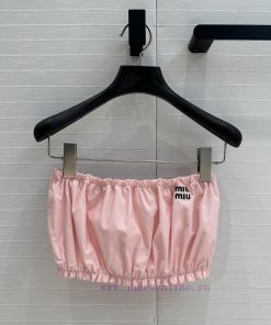 Hot Selling Recommendation BT77577 Stacked Tian Cai Strapless Tank Top With Elastic Pleats And gdjwtadc