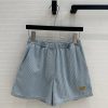 High End Quality BK77579 Miu * 25 Spring/Summer New Collection Retro Striped Denim Shorts Elast u9j50s5i