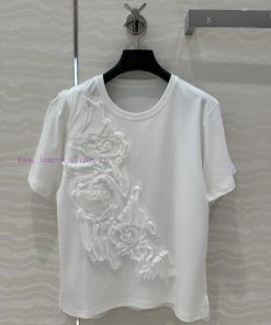 ️ High End AT77582 Long Term Design Sense Mesh Fabric Car Flower Short Sleeved T-shirt Is Made h3w7hrny