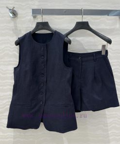 AT77589 Row Style Long Term Cotton Linen Camisole Vest Vest Set Medium Length Design Vest Paire 60dozjr8