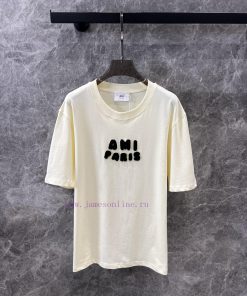 ZT60562 Ami Pa * Is 25Ss Early Spring New Three-dimensional Crochet Craft Letter Round Neck Sho ts7kx0ml