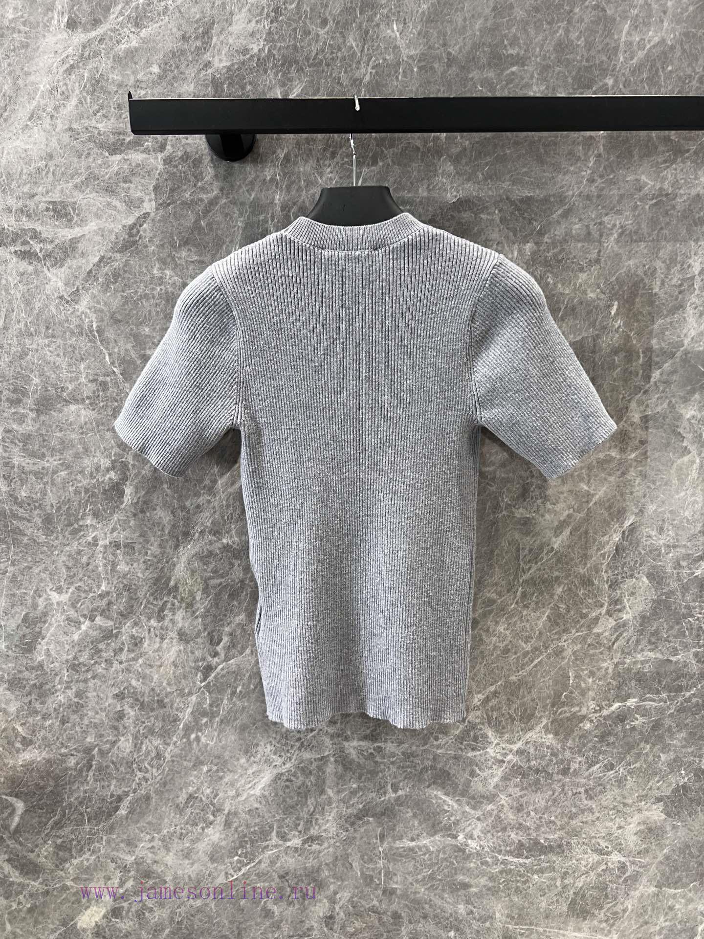 ZT60576 Prada 25ss Spring/Summer New Logo Slimming Knitted Short Sleeve Top | Produced With A F c7j9wbbb - Image 3