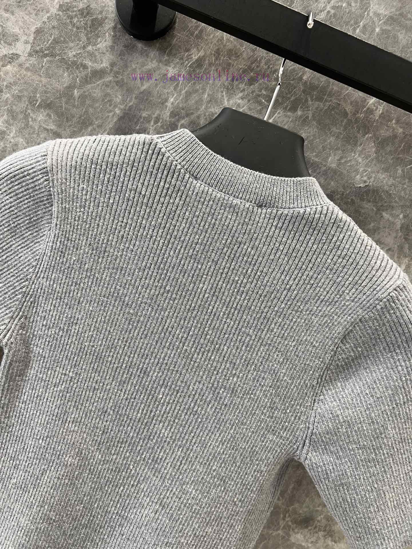 ZT60576 Prada 25ss Spring/Summer New Logo Slimming Knitted Short Sleeve Top | Produced With A F c7j9wbbb - Image 5