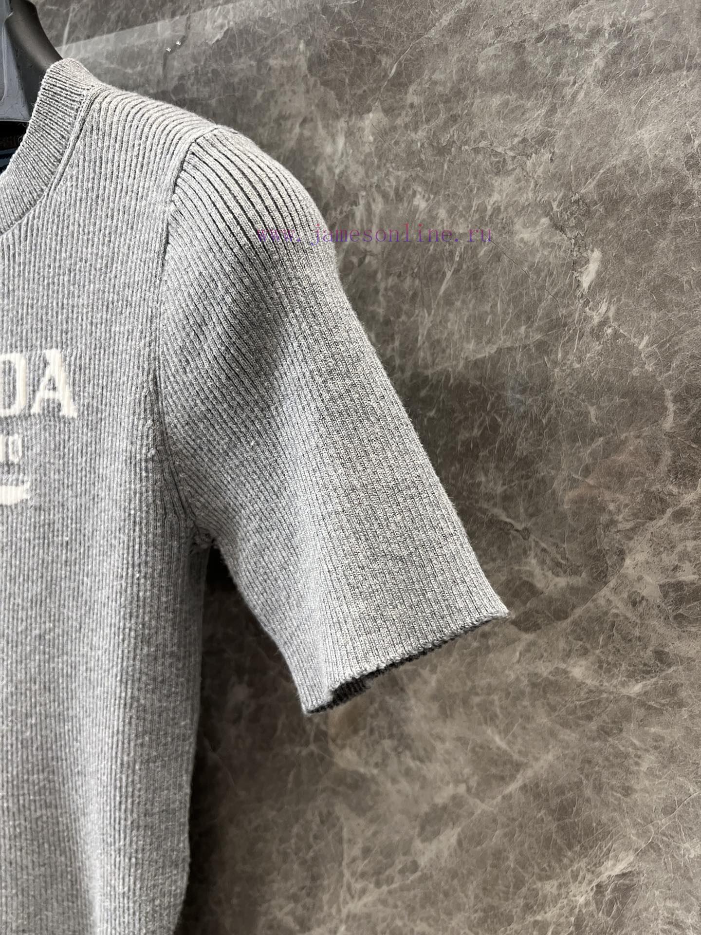 ZT60576 Prada 25ss Spring/Summer New Logo Slimming Knitted Short Sleeve Top | Produced With A F c7j9wbbb - Image 7