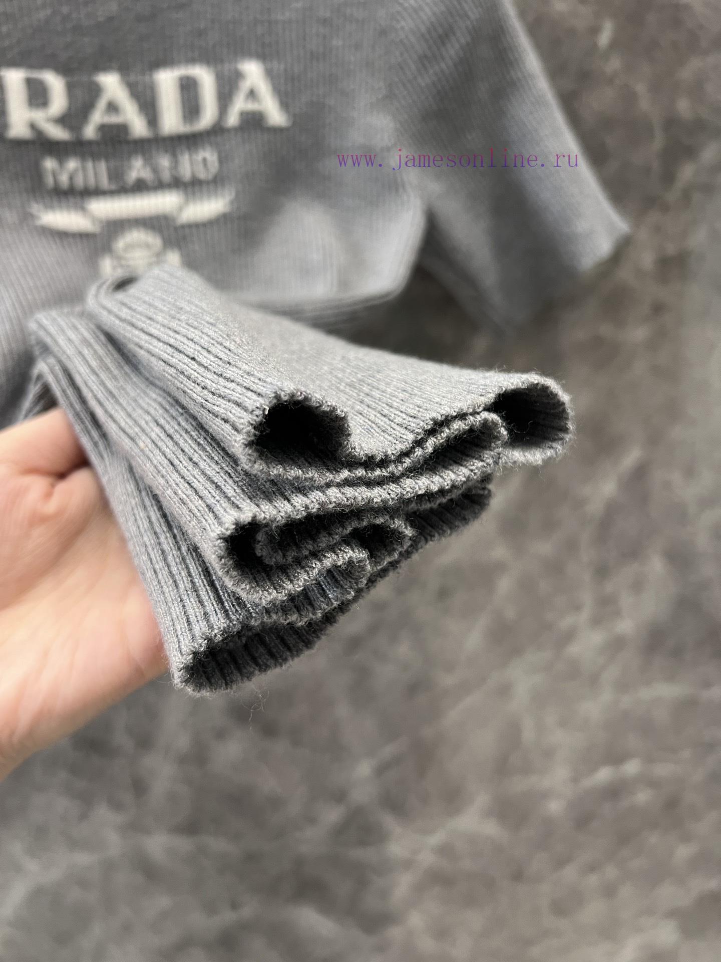 ZT60576 Prada 25ss Spring/Summer New Logo Slimming Knitted Short Sleeve Top | Produced With A F c7j9wbbb - Image 9