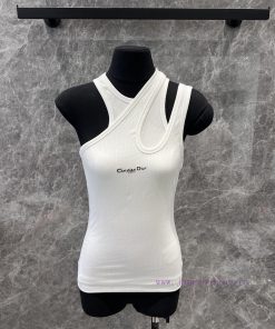 ZT60578 Dior 25ss Spring/Summer New Collection Letter Embroidered Cotton Ribbed Fake Two Piece uczmgqqh