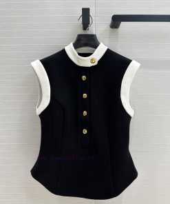 Highly Recommended Is The BW76255 Lou * 25s New Stand Up Collar Color Blocked Vest Top. The Exq 4lv00136