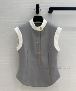 Highly Recommended Is The BW76255 Lou * 25s New Stand Up Collar Color Blocked Vest Top. The Exq h2gybm12
