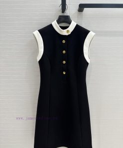 Highly Recommend BL76256 Lou * 25s New Stand Up Collar Color Blocked Vest Dress Exquisite Princ a75logti