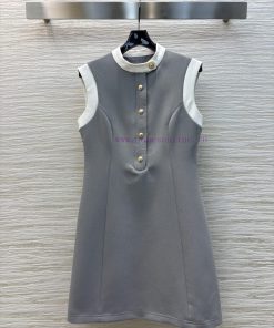 CL76302 Louis Vuitton Spring/Summer 25 Contrasting Stand Up Collar Sleeveless Dress With A Thre jud9chan