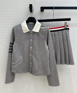 BT76283 ThomBrown * 25s New Product Easy And Fashionable Age Reducing Grey Set Color Blocked Co 1k21gysm