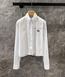 ZC60657 Miumi * 25ss Spring/Summer New White Embroidered Shirt | YB Development Product I Reall siln5d18