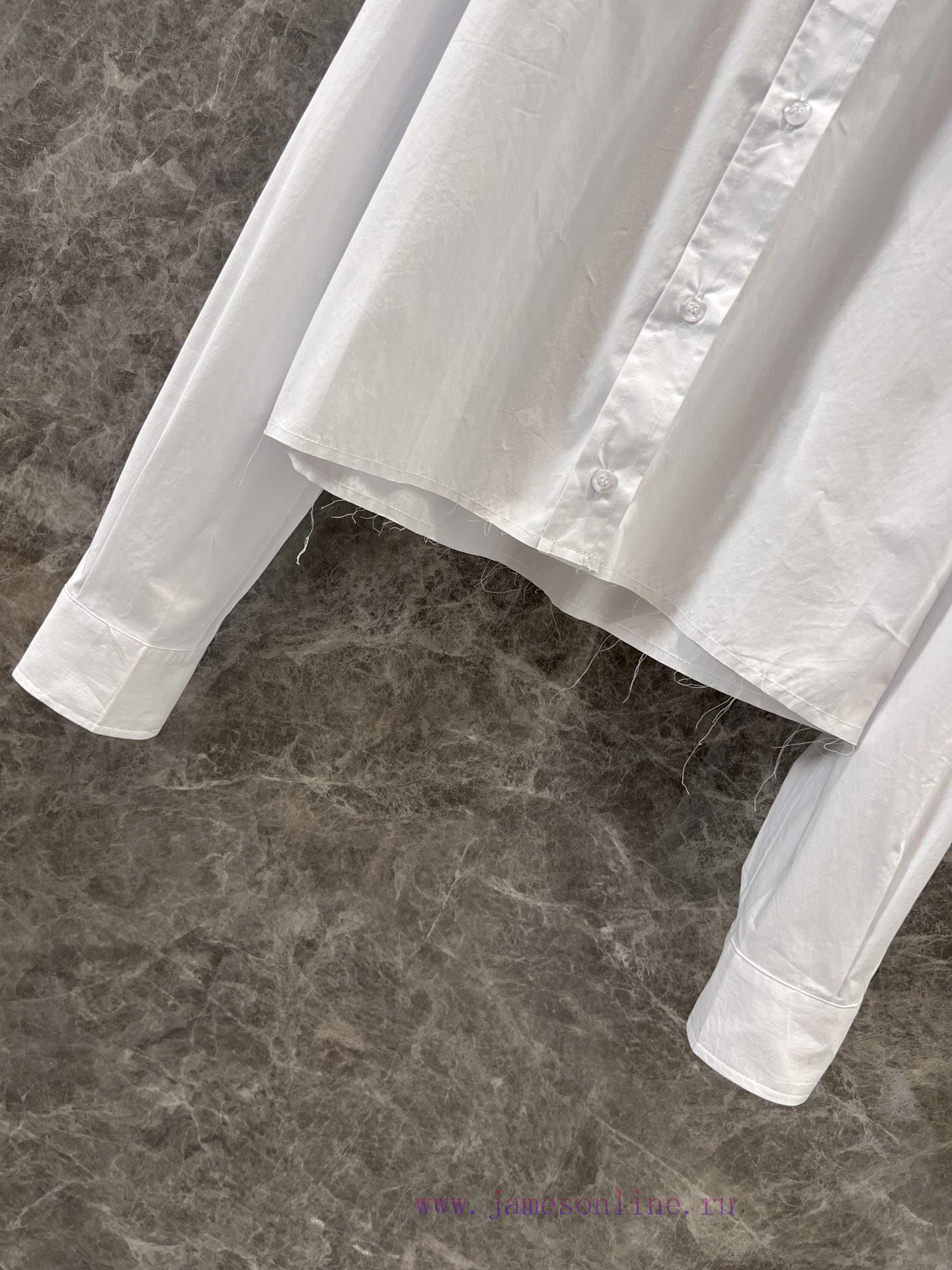 ZC60657 Miumi * 25ss Spring/Summer New White Embroidered Shirt | YB Development Product I Reall siln5d18 - Image 7