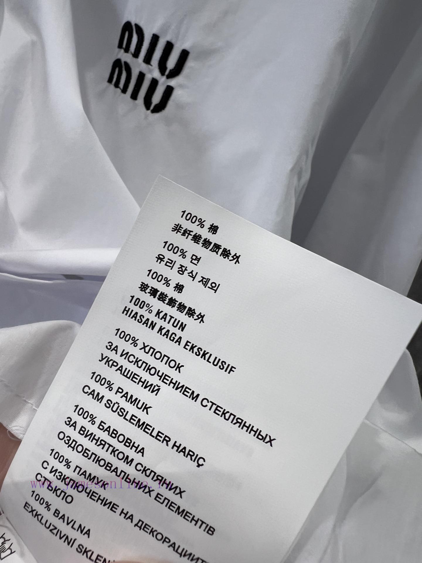 ZC60657 Miumi * 25ss Spring/Summer New White Embroidered Shirt | YB Development Product I Reall siln5d18 - Image 10