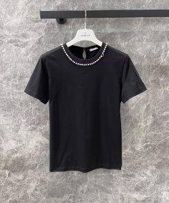 ZT60703 Moncler 25 Early Spring New Collar Nail Bead Round Neck Short Sleeved T-shirt 丨 YB Deve h5a6y6ep
