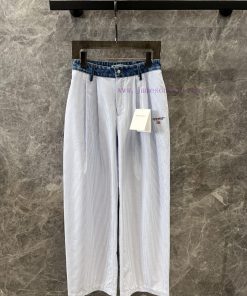 ZK60706 Alexander Wang 25Ss Spring/Summer New Splicing Striped Wide Leg Pants | YB Development 4i3osmom