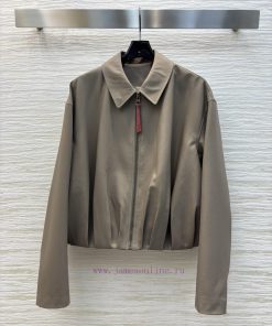 CW76891 Loewe 25 Early Spring New Collection Pleated Logo Leather Decorative Lapel Jacket With nkvmfrnc