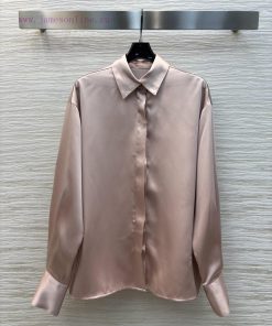 CC77316 ScHermes 25 Early Spring New Item Collar Long Sleeved Shirt With High-end Feel Acetate od0dtp1z