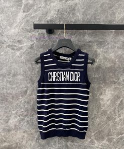 ZT61056 Dior 25Ss Spring/Summer New Letter Jacquard Stripe Knitted Tank Top | Produced Knitted uft9fr9t